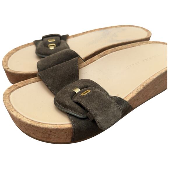 VERONICA BEARD Dixie Platform Slide Sandal In Olive/Brown Size 9 - Picture 4 of 10